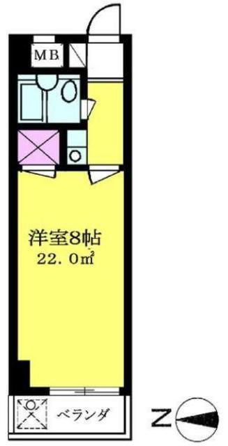 TISマンション堀之内(1K/3階)の間取り写真
