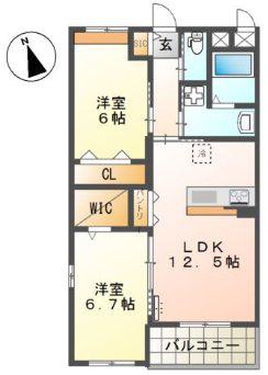 LA MAISON DU REVE (2LDK/5階)の間取り写真