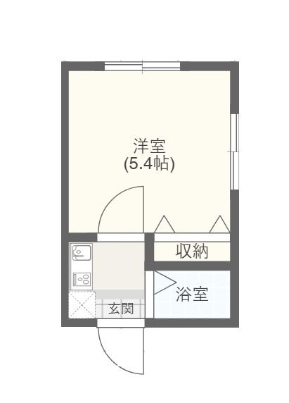 ハセガワマンション(1K/2階)の間取り写真