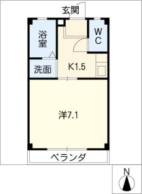 CASA CEDRO(1K/3階)の間取り写真