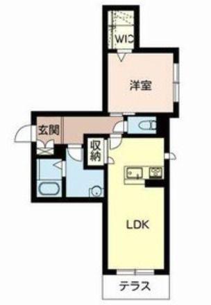 リメインらかんW棟(1LDK/1階)の間取り写真