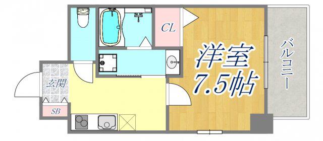 メインステージ須磨(1K/12階)の間取り写真
