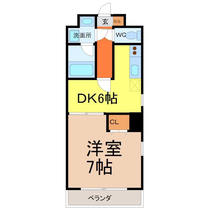 三高ANNEXBLD(1DK/4階)の間取り写真