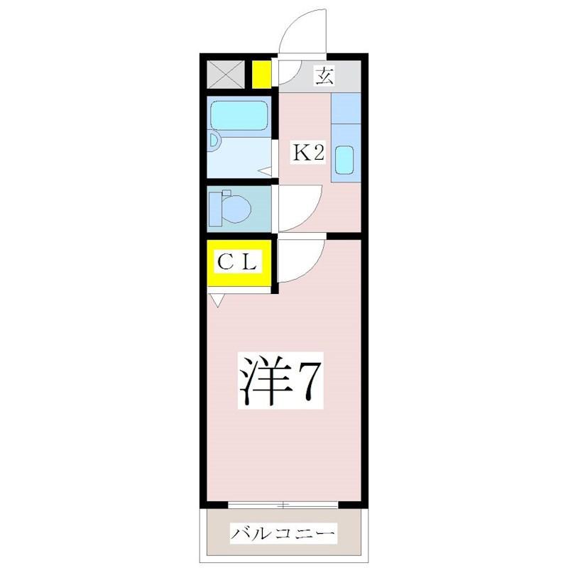 Tビル(1K/5階)の間取り写真
