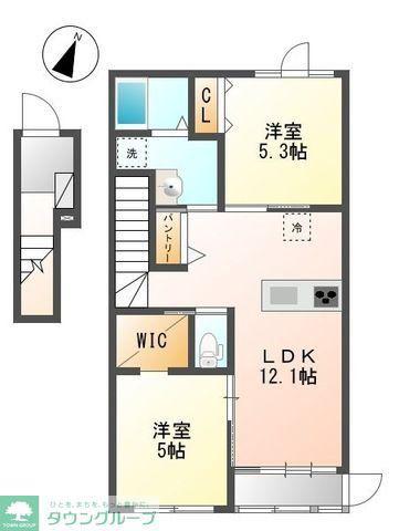 オークガーデン(2LDK/2階)の間取り写真