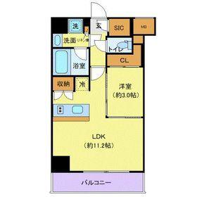 LOG板橋区役所前(1LDK/12階)の間取り写真