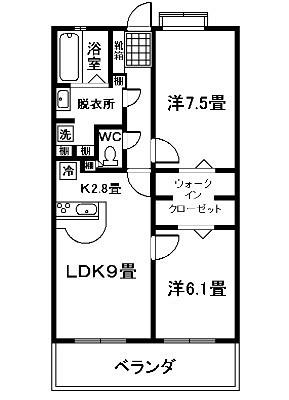 フェスティオベイサイドコート303号(2LDK/3階)の間取り写真
