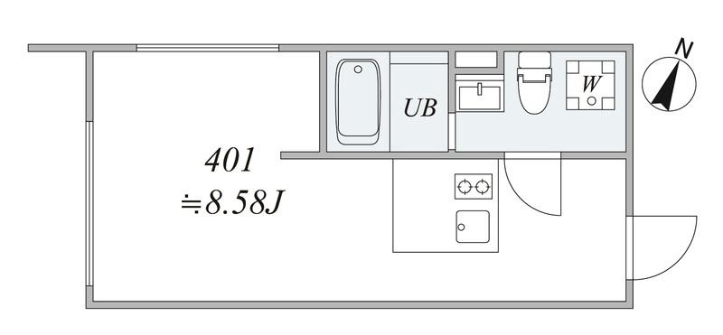 TRIAS336(1K/4階)の間取り写真