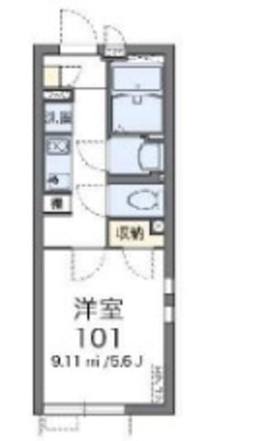 クレイノポラリスII(1K/2階)の間取り写真