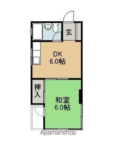 野口ビル(1DK/4階)の間取り写真