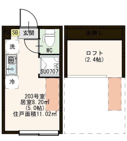 プルミエ沼袋(ワンルーム/2階)の間取り写真