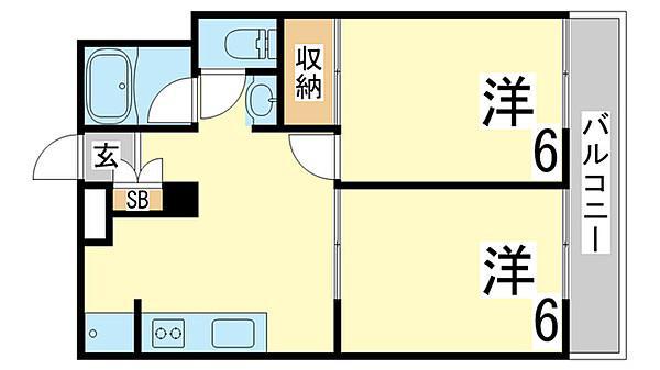 正木グリーンハイツ(2DK/1階)の間取り写真