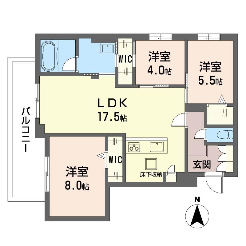 西武池袋線 富士見台駅 徒歩12分 3階建 新築(3LDK/1階)の間取り写真