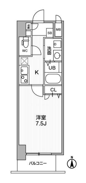 LA DOUCEUR梅田ウエスト(1K/12階)の間取り写真