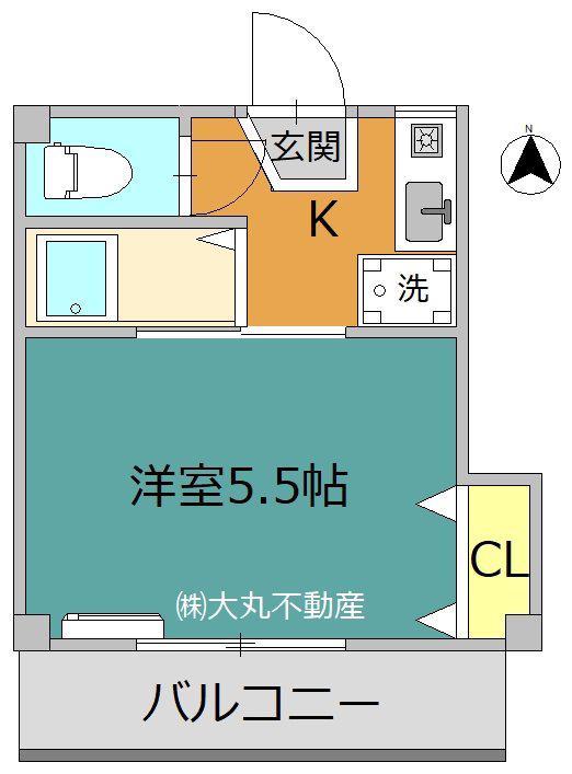 チェリーハイツ(1K/2階)の間取り写真