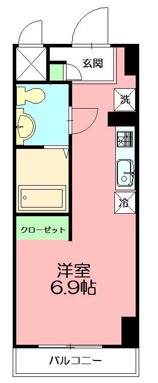 カレッジテラス東海大学前A棟(ワンルーム/1階)の間取り写真