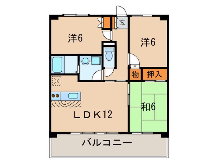 S-FORT上小田井(3LDK/2階)の間取り写真