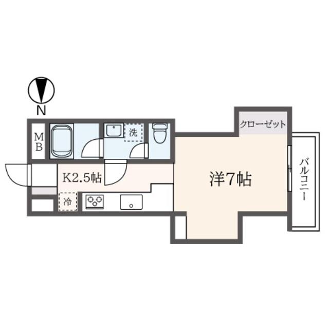 南国分寺ハイツ(1K/4階)の間取り写真