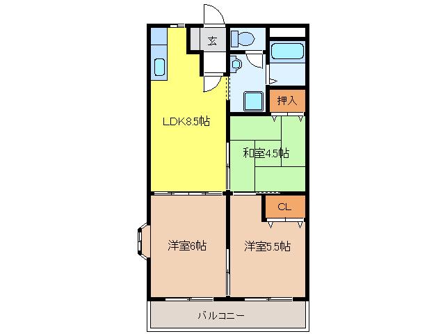 ワンニャンテラス(3LDK/2階)の間取り写真