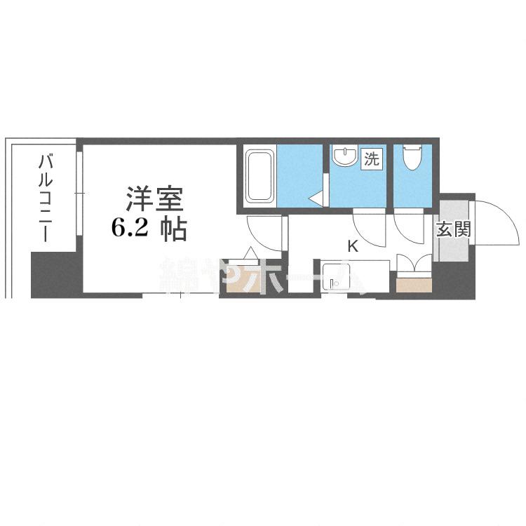 エス・キュート上本町イースト(1K/7階)の間取り写真