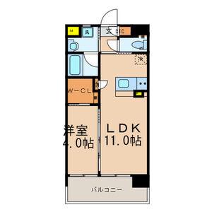 ベレッツァ門司(1LDK/9階)の間取り写真