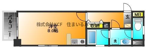 ロマネスク通町第2(ワンルーム/9階)の間取り写真