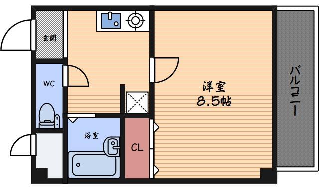 アプローズ堂島ーー(1K/5階)の間取り写真