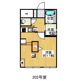 鈴木コーポ(ワンルーム/2階)の間取り写真