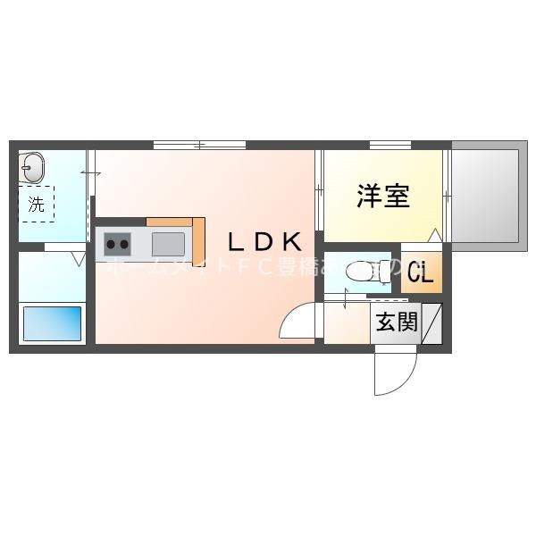 ジュエル豊橋(1LDK/1階)の間取り写真