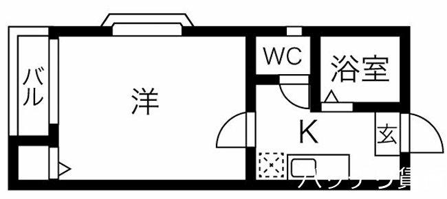 シュノンソー名古屋(1K/2階)の間取り写真