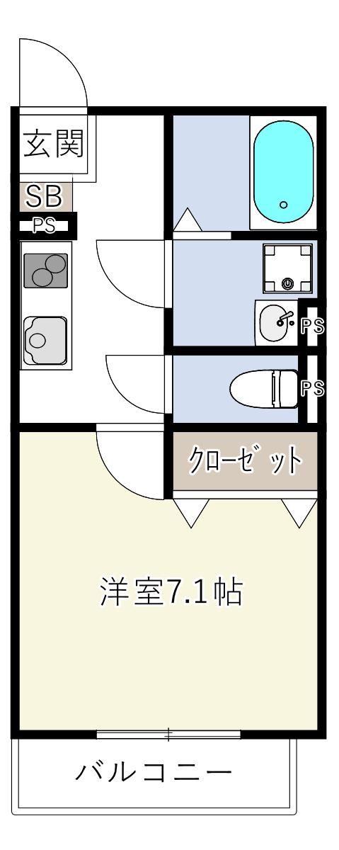 INOVE吉松(1K/3階)の間取り写真
