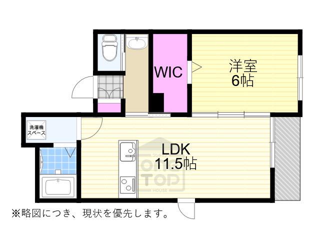 ヴィラノール加島(1LDK/2階)の間取り写真