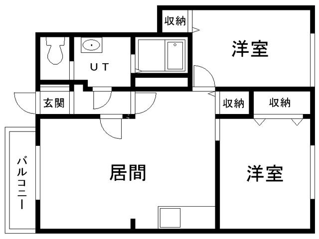 BETTER R 三内 B棟(2LDK/1階)の間取り写真