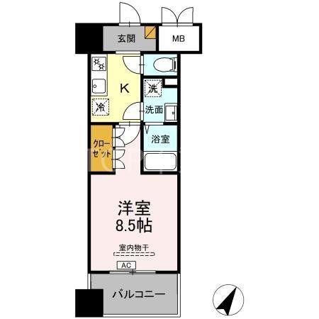 D-ROOM千葉中央(1K/5階)の間取り写真