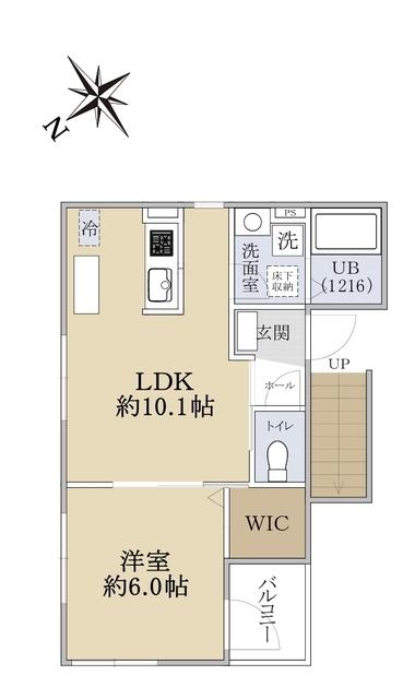 SOLIS RESIDENCE(1LDK/3階)の間取り写真