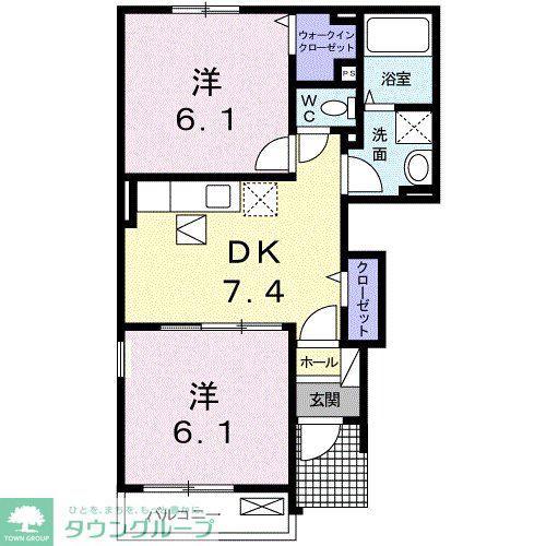 上信電鉄 西富岡駅 徒歩17分 2階建 築14年(2DK/1階)の間取り写真