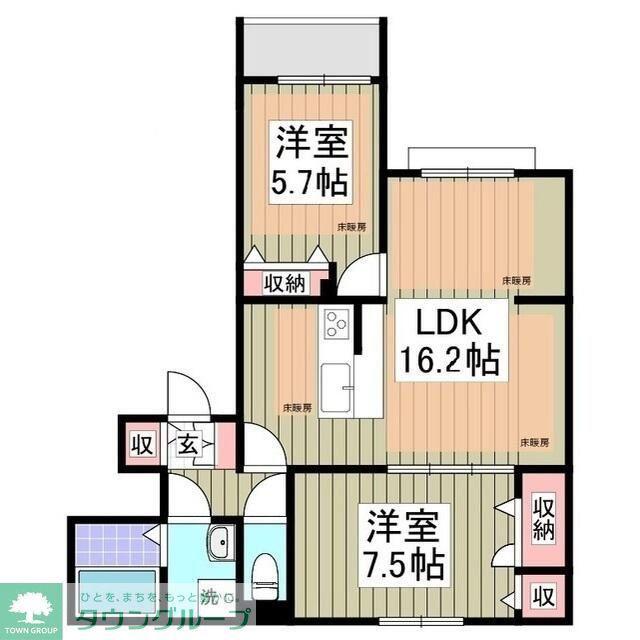 PRIMAVERA MUSASHINO(2LDK/2階)の間取り写真