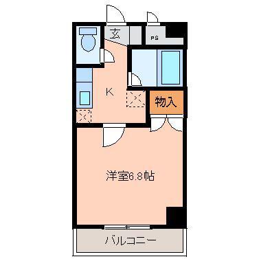 ガーデンプレイスT&T(1K/6階)の間取り写真