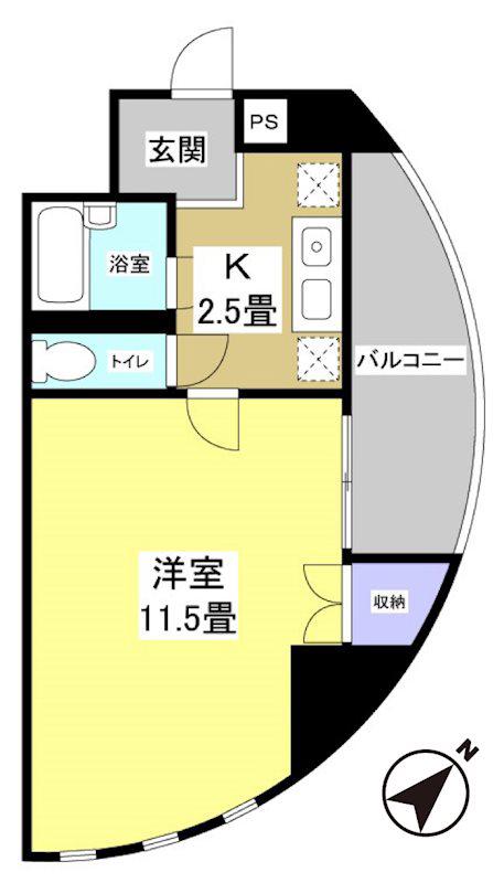 遠鉄ハイツ自校駅ビル(1K/3階)の間取り写真