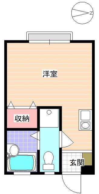 コーポ梅屋敷(ワンルーム/2階)の間取り写真
