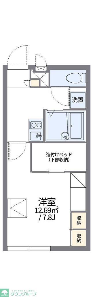 レオパレスキャンサーII(1K/1階)の間取り写真