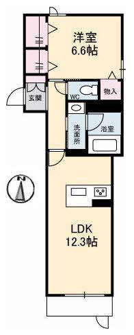 REVINCE(1LDK/1階)の間取り写真