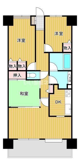 コスモ茂原(3LDK/10階)の間取り写真