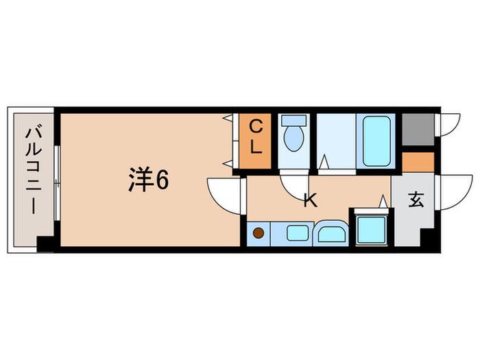 YKハイツ相生町(1K/5階)の間取り写真