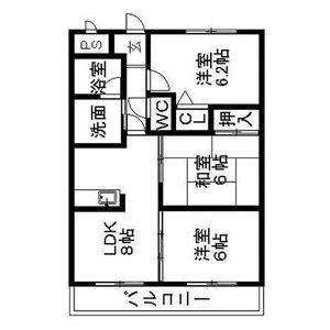 パティオ法華(3DK/3階)の間取り写真
