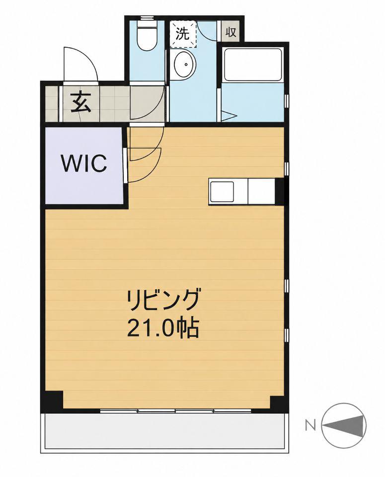 ナチュラルタウンI(ワンルーム/3階)の間取り写真