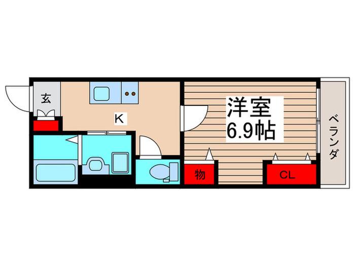 N′S-LANDII(1K/1階)の間取り写真