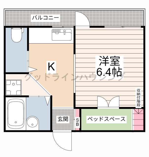 ヒルハイツA棟(1DK/1階)の間取り写真