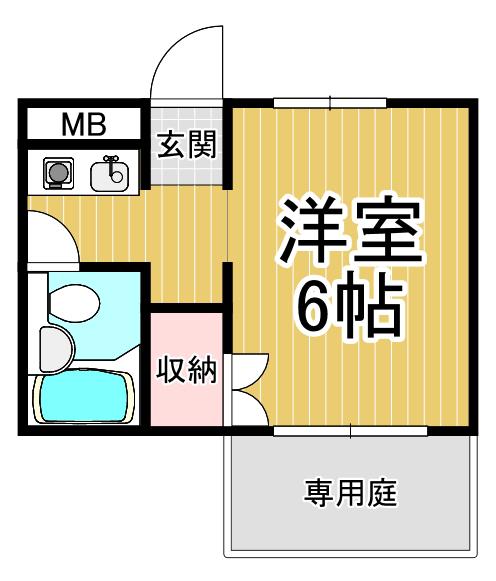 メゾン木村(1K/1階)の間取り写真