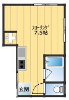山戸ビル(ワンルーム/3階)の間取り写真